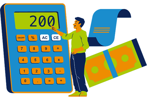 man with calculator