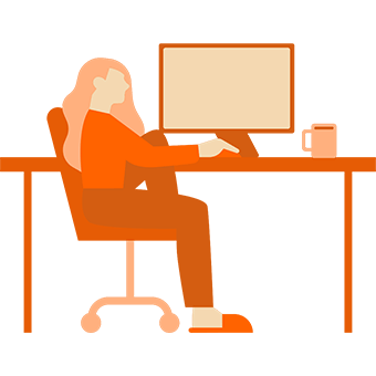 woman working at desk