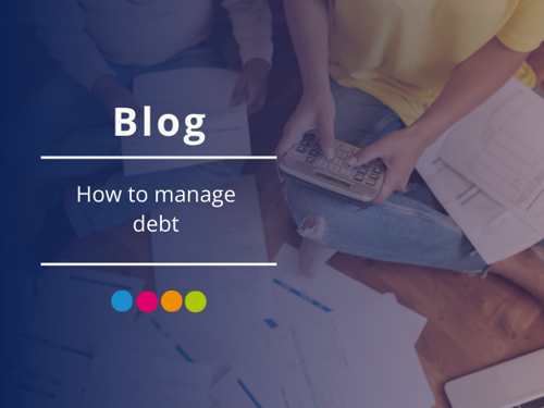 paperwork and calculator for how to manage debt