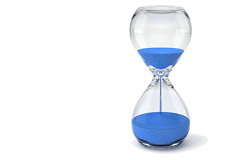 Blue hourglass for quick bridging loans