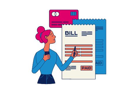 woman with bill