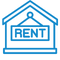 blue rent sign