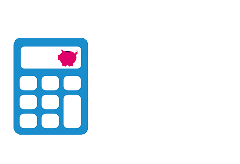 calculator with piggy bank