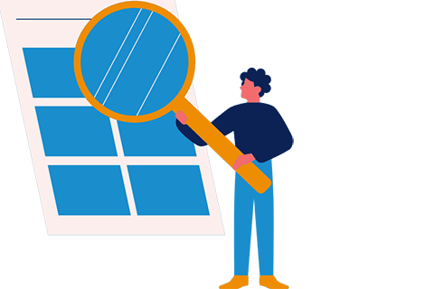 magnifying glass development finance