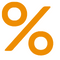 orange percentage sign