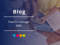 paperwork and calculator for how to manage debt
