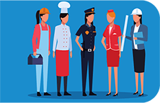 different employees