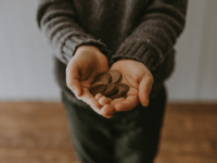 coins and hands